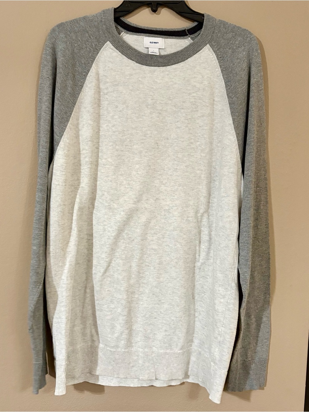 Old Navy Raglan Knit Sweater - Two-Tone Grey Casual Vibe